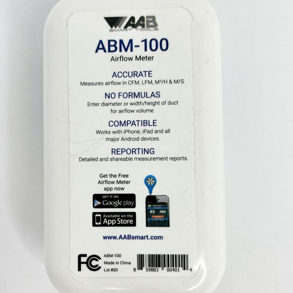 AAB ABM-100 Smartphone Anemometer, Measures Volume and Velocity - Picture 2 of 8